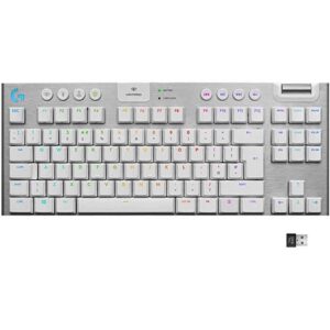 Logitech G915 TenKeyLess Wireless RGB Mechanical Gaming Keyboard - White - Tactile